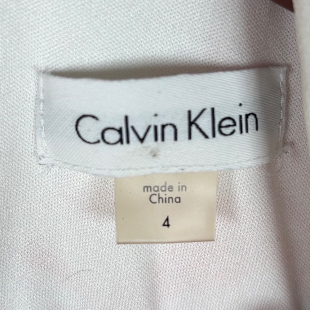 Calvin Klein Shift Dress Women 4 White Pink Orange Floral Sleeveless Chiffon - Picture 7 of 7